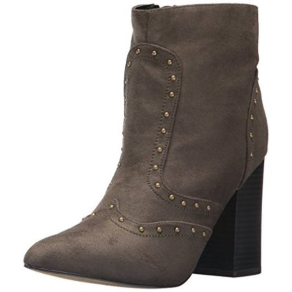 Michael Antonio Shoes - Michael Antonio Secret Olive Studded Ankle Boot – Size 5.5 | Fierce & Fabulous N